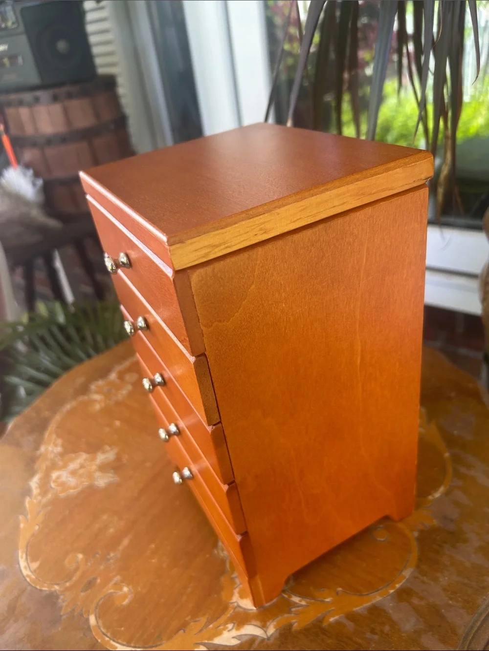 Wooden 5-Drawer Jewelry Armoire Chest